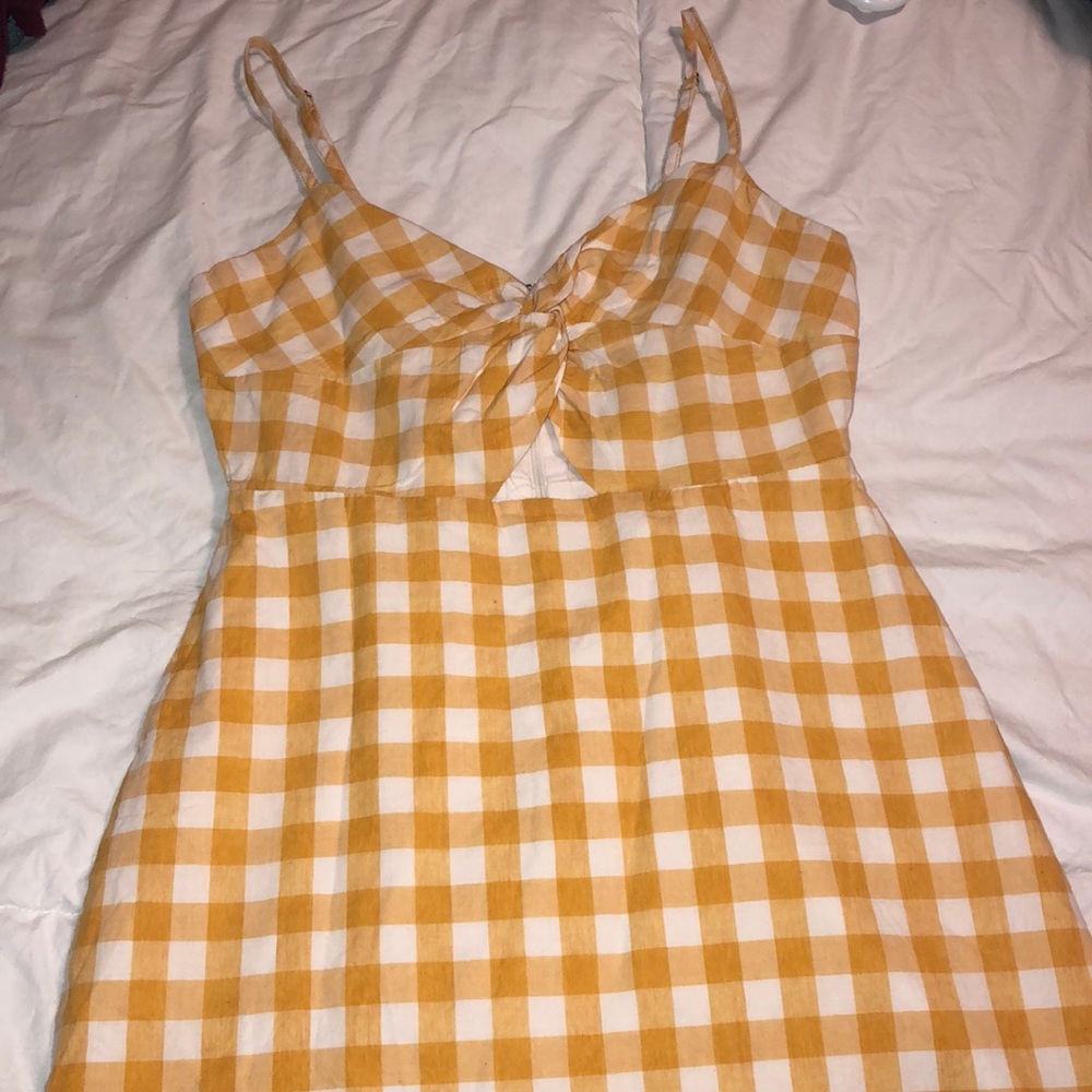 Yellow Gingham Mini Dress 💛